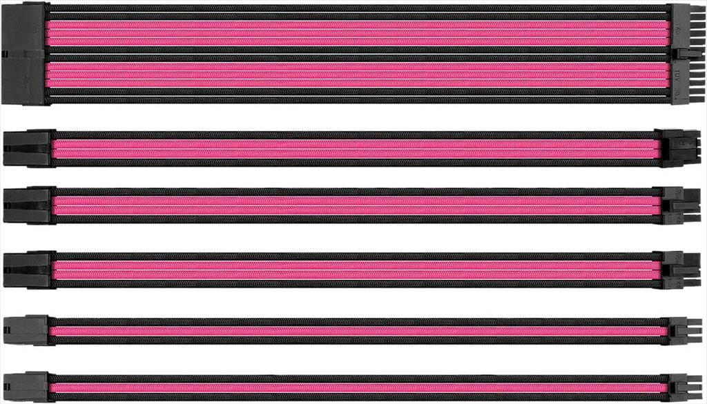 EXTENSION PSU KIT THERMALTAKE TTMOD ATX 24-pin, CPU 4+4-pin, PCI-E 8-pin x2, PCI-E 6-pin x2, w/cable comb BLACK/PINK AC-046-CN1NAN-A1