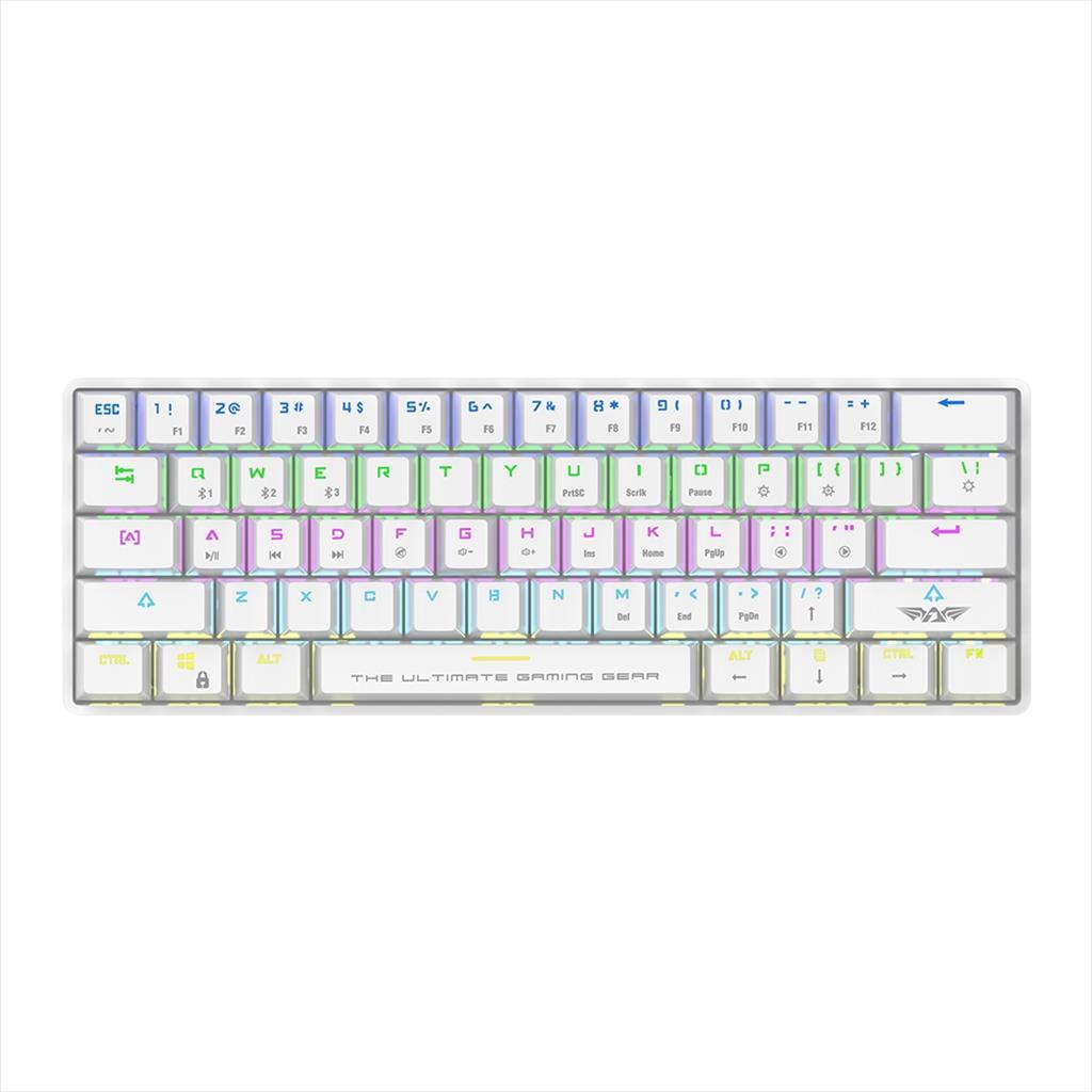 KEYBOARD MECHANICAL ARMAGGEDDON MBA-61R Starling RGB  60% Multi-Device (Wired+Bluetooth),  Kevlartech keycaps, Hotswappable, NKRO, White