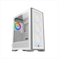 CASE XIGMATEK ATX mid-Tower LUX S Arctic  w/TG Magnet flip, metal vents FP, 4x120mm X24A, ARGB Galaxy II Fan Control Kit, EN48298