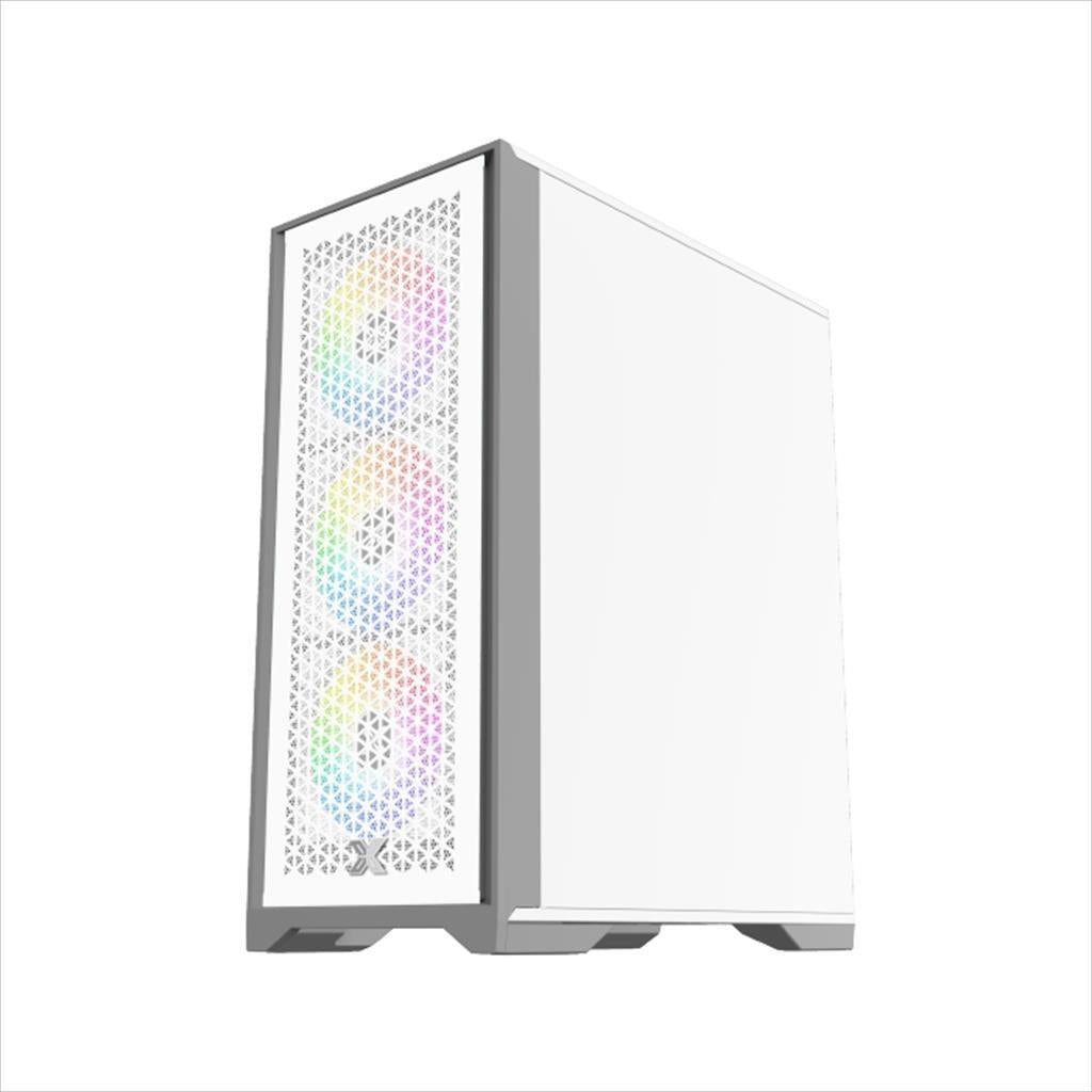 CASE XIGMATEK ATX mid-Tower LUX S Arctic  w/TG Magnet flip, metal vents FP, 4x120mm X24A, ARGB Galaxy II Fan Control Kit, EN48298