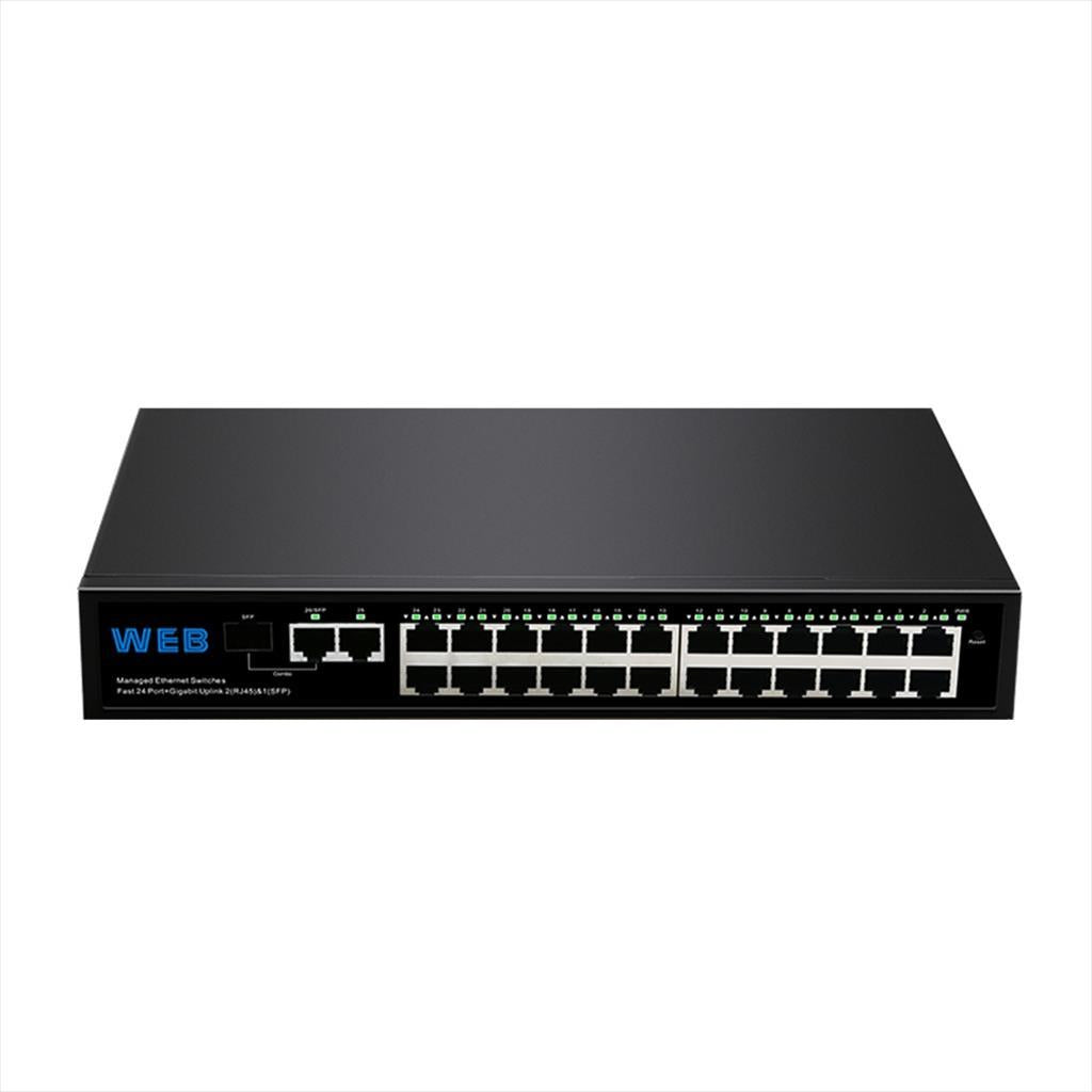 NET Switch DIEWU 24-port 10/100 + 2 10/100/1000 + 1xSFP TXE050  WEB Managed