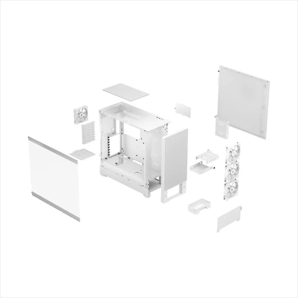CASE FRACTAL DESIGN E-ATX Mid-Tower Pop XL Air RGB White, 4x120mm Aspect 12 RGB, w/WINDOW, Front Mesh, FD-C-POR1X-01