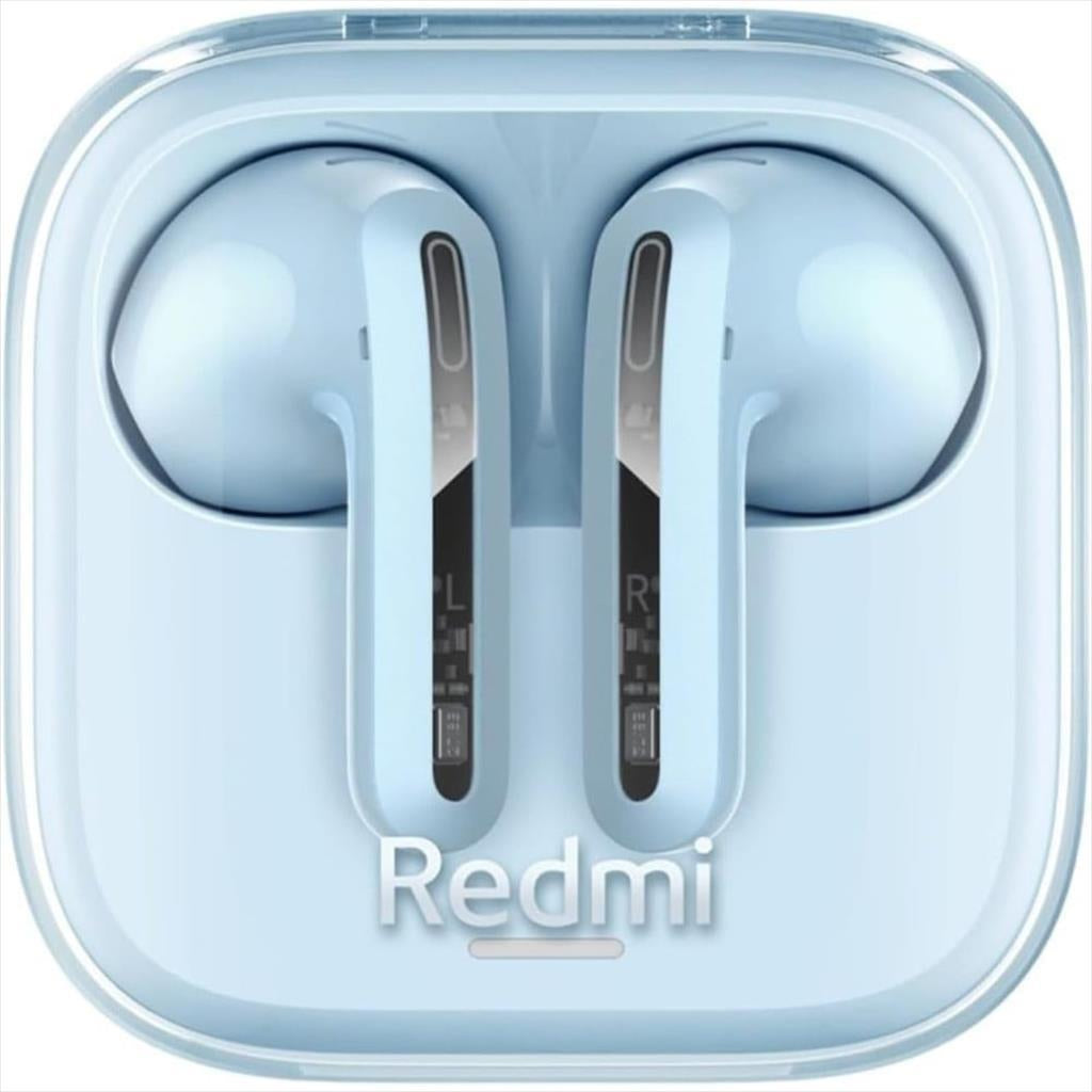 EARPHONES WIRELESS XIAOMI Redmi Buds 6 ACTIVE BLUETOOTH w/microphone, TRANSPARENT BLUE