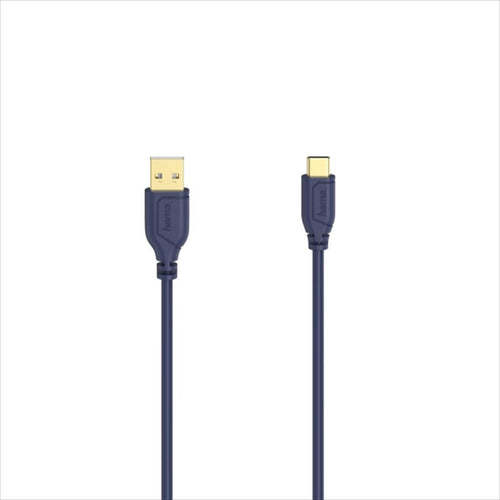 CABLES HAMA USB 2.0 AM - TYPE-C M FLEXI-SLIM BLUE 0.75m, 200635