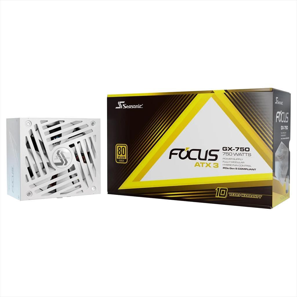 PSU 750W SEASONIC FOCUS GX-750 (2024) WHITE w/PCIE 5.1 80+ GOLD , Fully Modular, FOCUS GX-750-V4-WHITE
