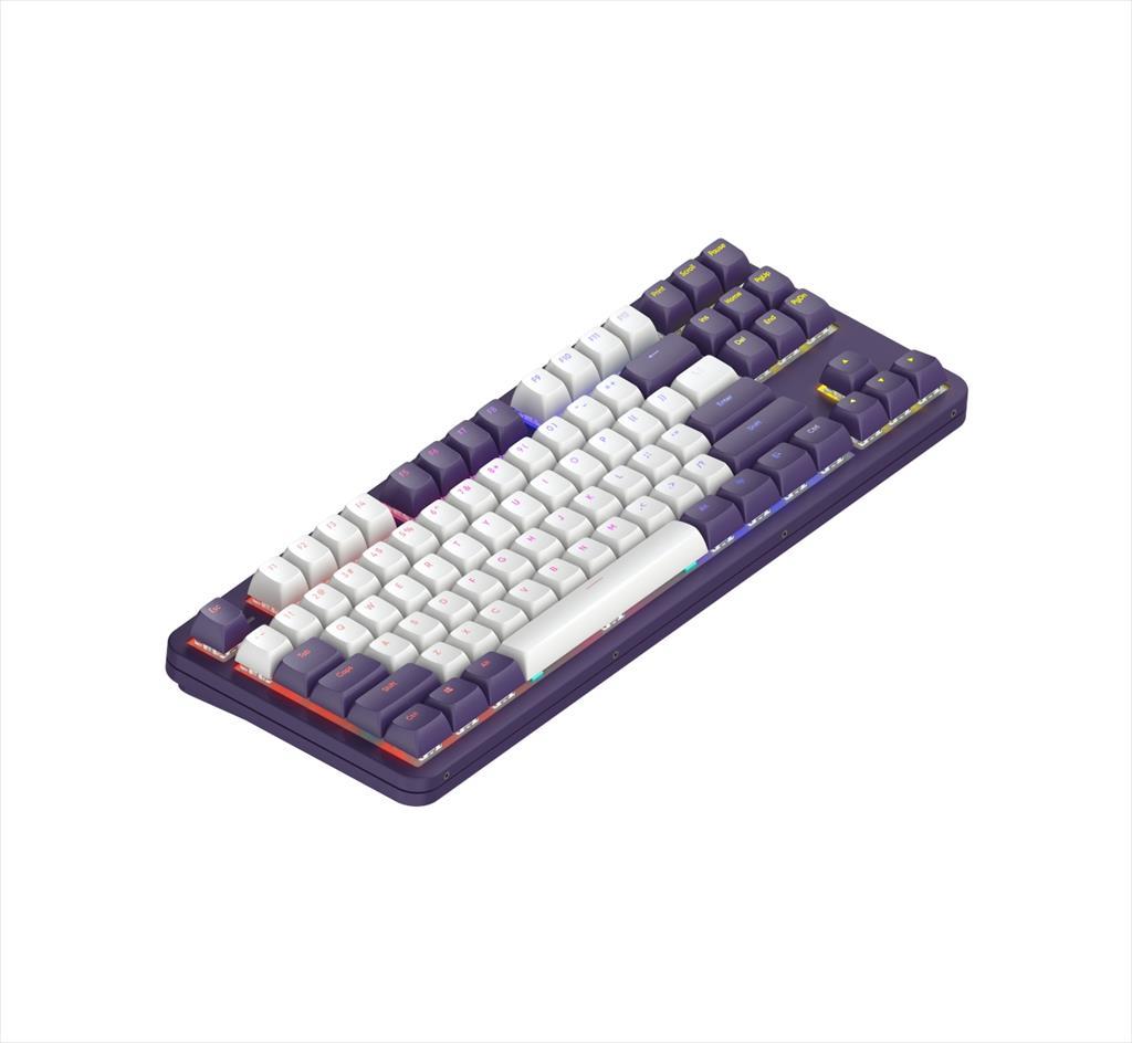KEYBOARD MECHANICAL DARK PROJECT ALU87A VIOLET TKL RGB linear mechanical switches G3ms Sapphire ANSI layout