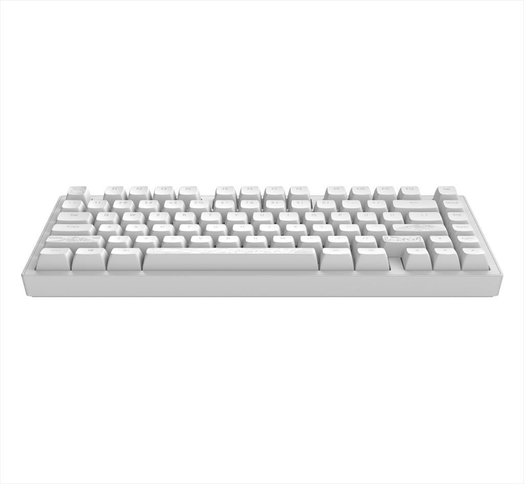 KEYBOARD MECHANICAL DARK PROJECT ALU81A TERRA NOSTRA WHITE HS RGB linear mechanical switches G3ms Moonstone- Pre-lubed, +4 switch, COILED CABLE ANSI layout