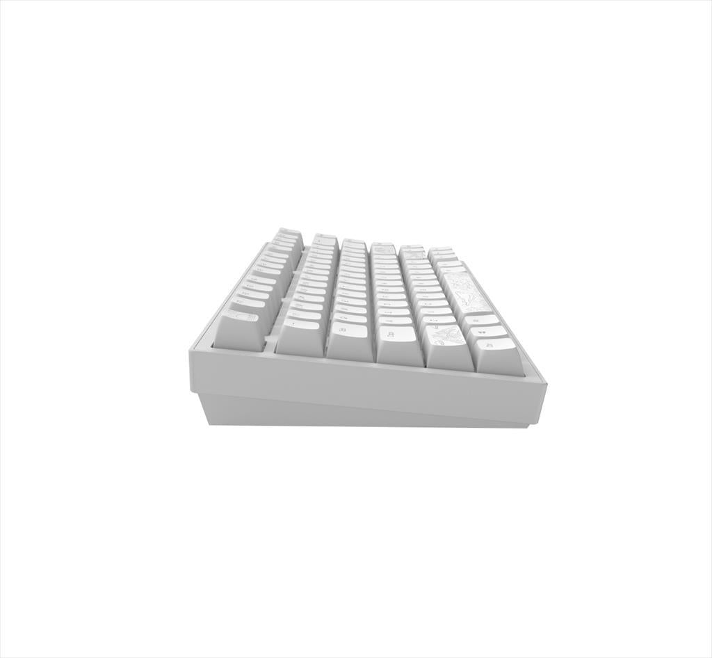 KEYBOARD MECHANICAL DARK PROJECT ALU81A TERRA NOSTRA WHITE HS RGB linear mechanical switches G3ms Moonstone- Pre-lubed, +4 switch, COILED CABLE ANSI layout