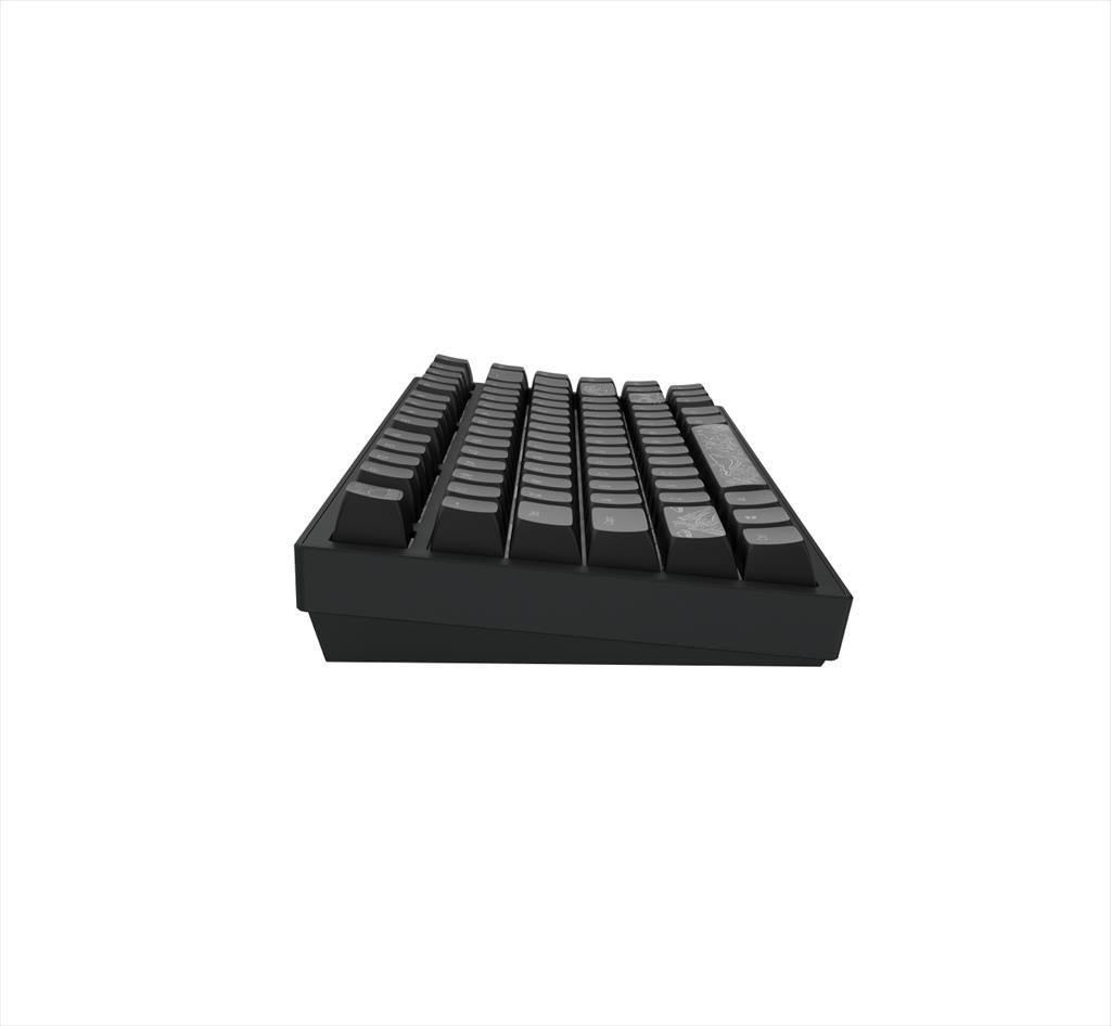 KEYBOARD MECHANICAL DARK PROJECT ALU81A TERRA NOSTRA BLACK HS RGB linear mechanical switches G3ms Moonstone- Pre-lubed, +4 switch, COILED CABLE ANSI layout