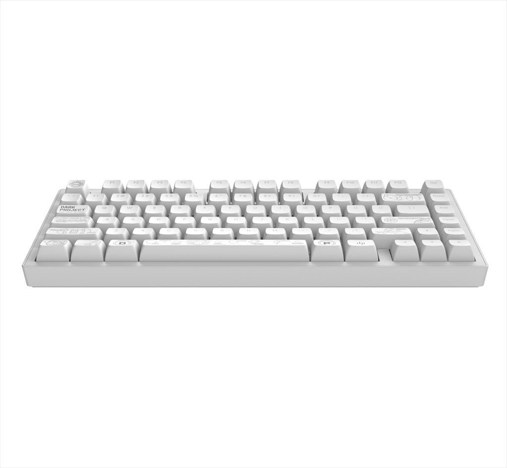 KEYBOARD MECHANICAL DARK PROJECT ALU81A TERRA NOVA WHITE HS RGB linear mechanical switches G3ms Moonstone- Pre-lubed, wireless (BT/2,4g),+4 switch ANSI layout