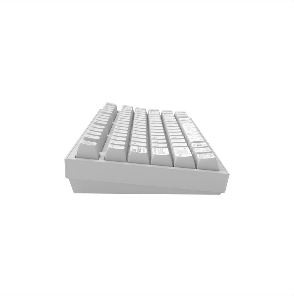 KEYBOARD MECHANICAL DARK PROJECT ALU81A TERRA NOVA WHITE HS RGB linear mechanical switches G3ms Moonstone- Pre-lubed, wireless (BT/2,4g),+4 switch ANSI layout