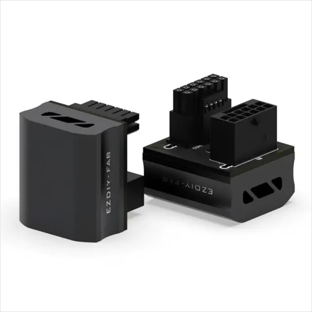 VGA POWER ADAPTER EZDIY-FAB 12VHPWR 600W RVS 180 DEGREES black