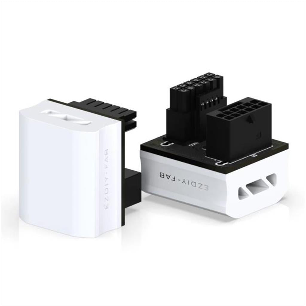 VGA POWER ADAPTER EZDIY-FAB 12VHPWR 600W RVS 180 DEGREES white