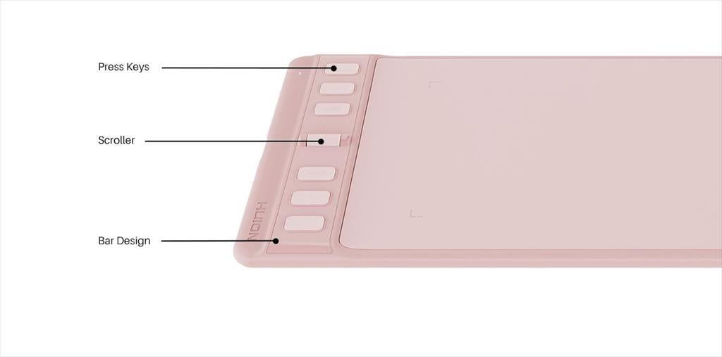 PEN TABLET HUION INSPIROY 2 S H641P 6.3"x3.9", USB-C, 6keys and Scroller, 8192 Levels, 5080 LPI, Pink