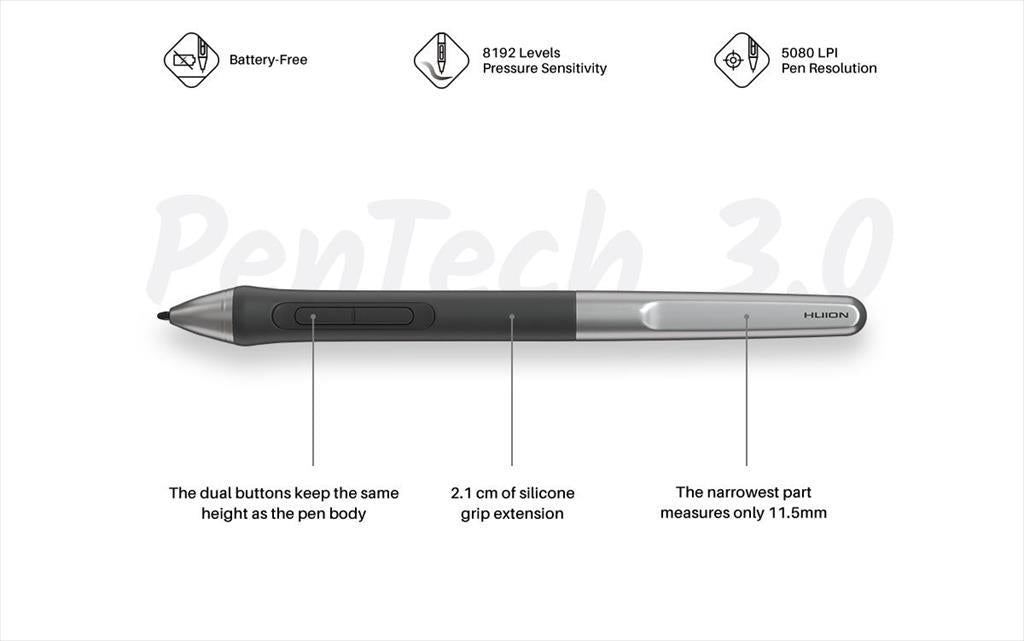 PEN TABLET HUION INSPIROY 2 S H641P 6.3"x3.9", USB-C, 6keys and Scroller, 8192 Levels, 5080 LPI, Pink