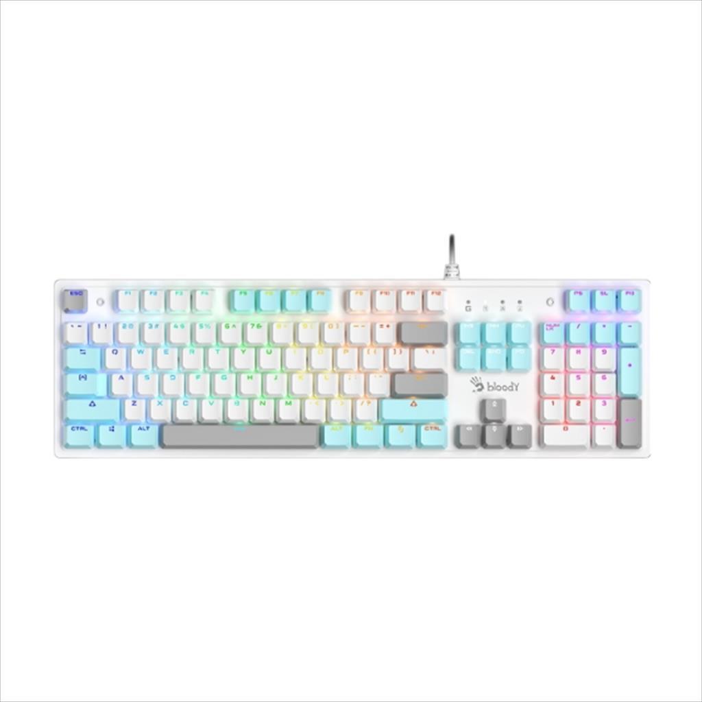 KEYBOARD MECHANICAL A4TECH Bloody S510R, Red Switch, RGB Illumination, White