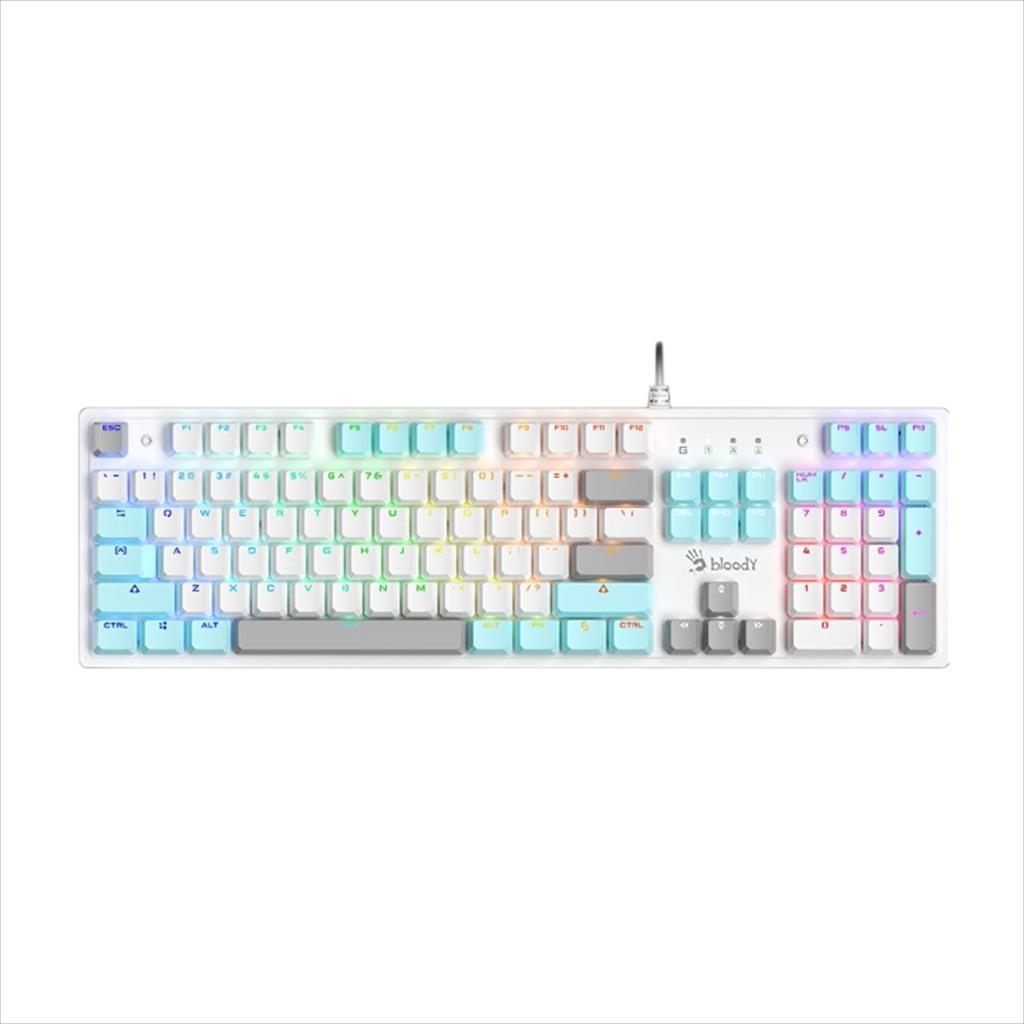 KEYBOARD MECHANICAL A4TECH Bloody S510R, Brown Switch, RGB Illumination, White