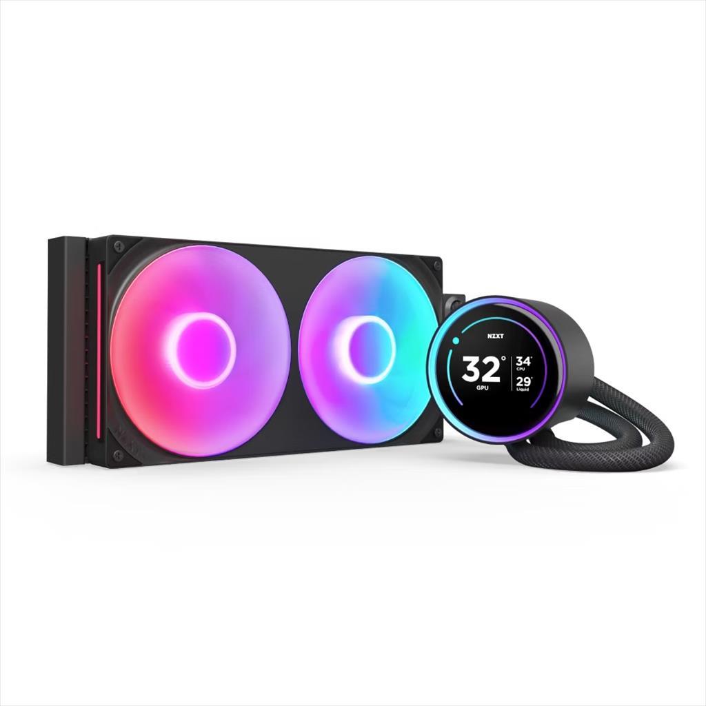 COOLERS CPU AIO NZXT Kraken 280 ELITE V2 RGB, 1x280mm F280 RGB Core fans, RGB Controller, w/2.72" IPS display, RL-KR28E-B2, MATTE BLACK