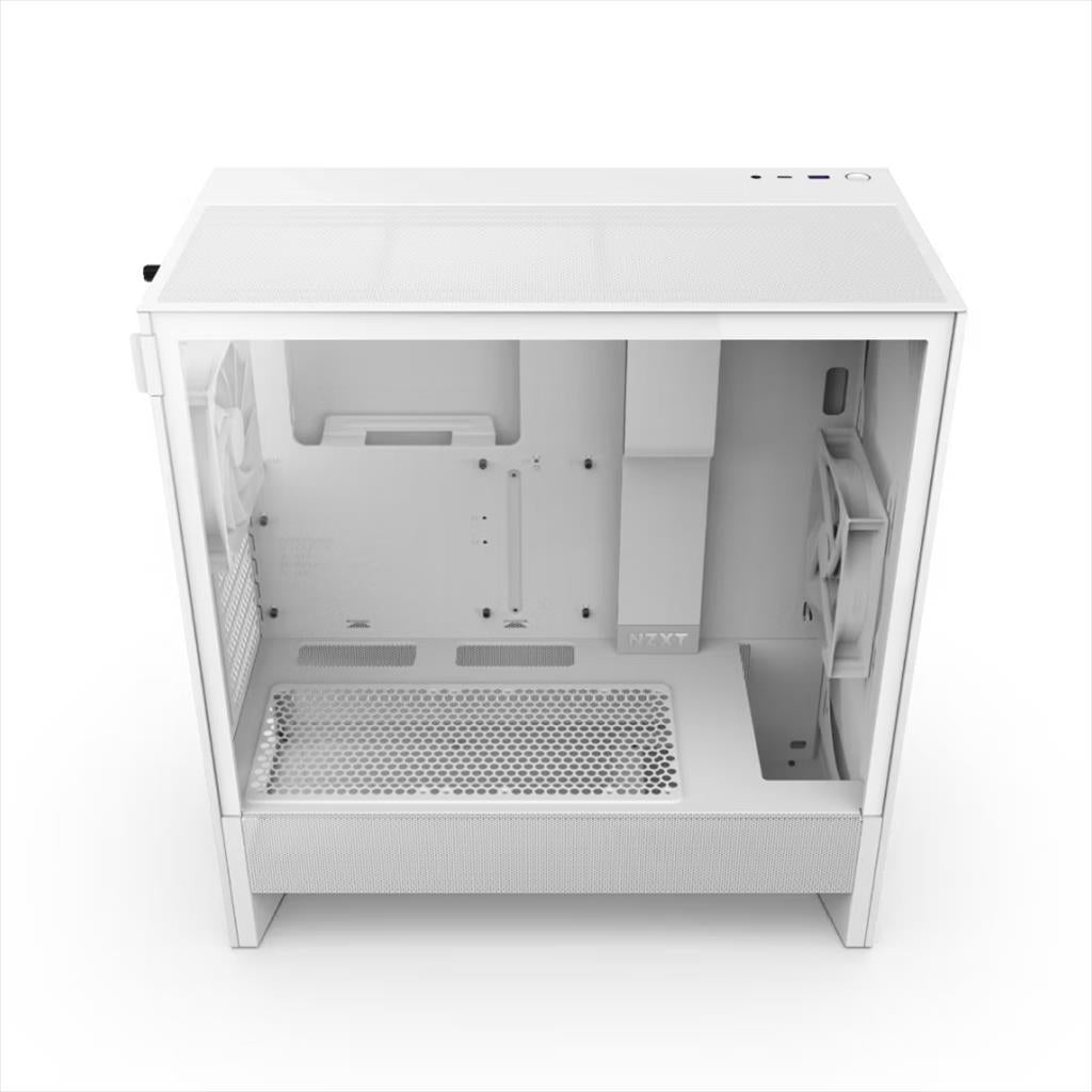 CASE NZXT E-ATX Mid-Tower H5 FLOW (2024) w/Mesh Front & top MESH 2xF120Q, USB 3.2 type-C, 1xUSB 3.2 type A, Matte White CC-H52FW-01