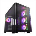 CASE FSP ATX Mid-Tower M580-BA, 4x120mm reverse PWM ARGB, w/CURVED GLASS, Black