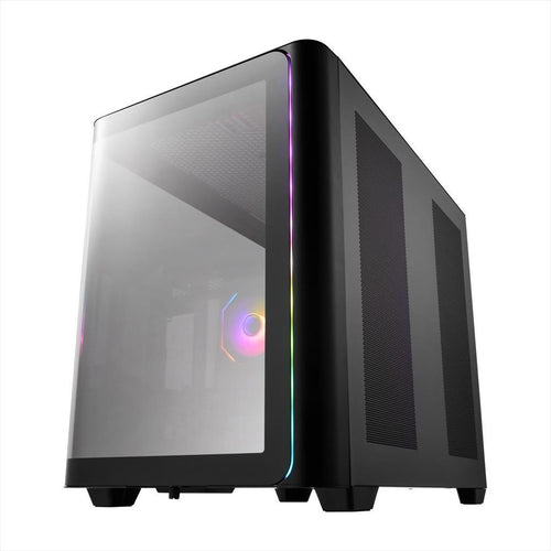 CASE FSP ATX Mid-Tower M580-BA, 4x120mm reverse PWM ARGB, w/CURVED GLASS, Black