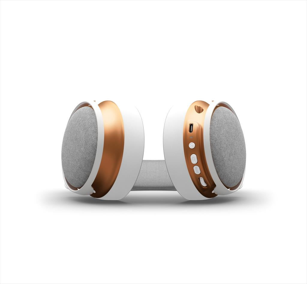 HEADPHONES DARK PROJECT Wireless (2.4GHz&BT) Gaming-Headset SONO w/Mic, 53mm neodymium driver, White/Gold