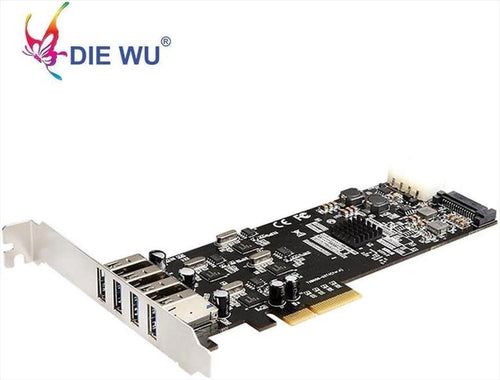 CONVERTOR PCI-E TO 4 X USB 3.0 DIEWU TXI058 Chipset:NEC, 20 GB/S (5GB on each port), LP