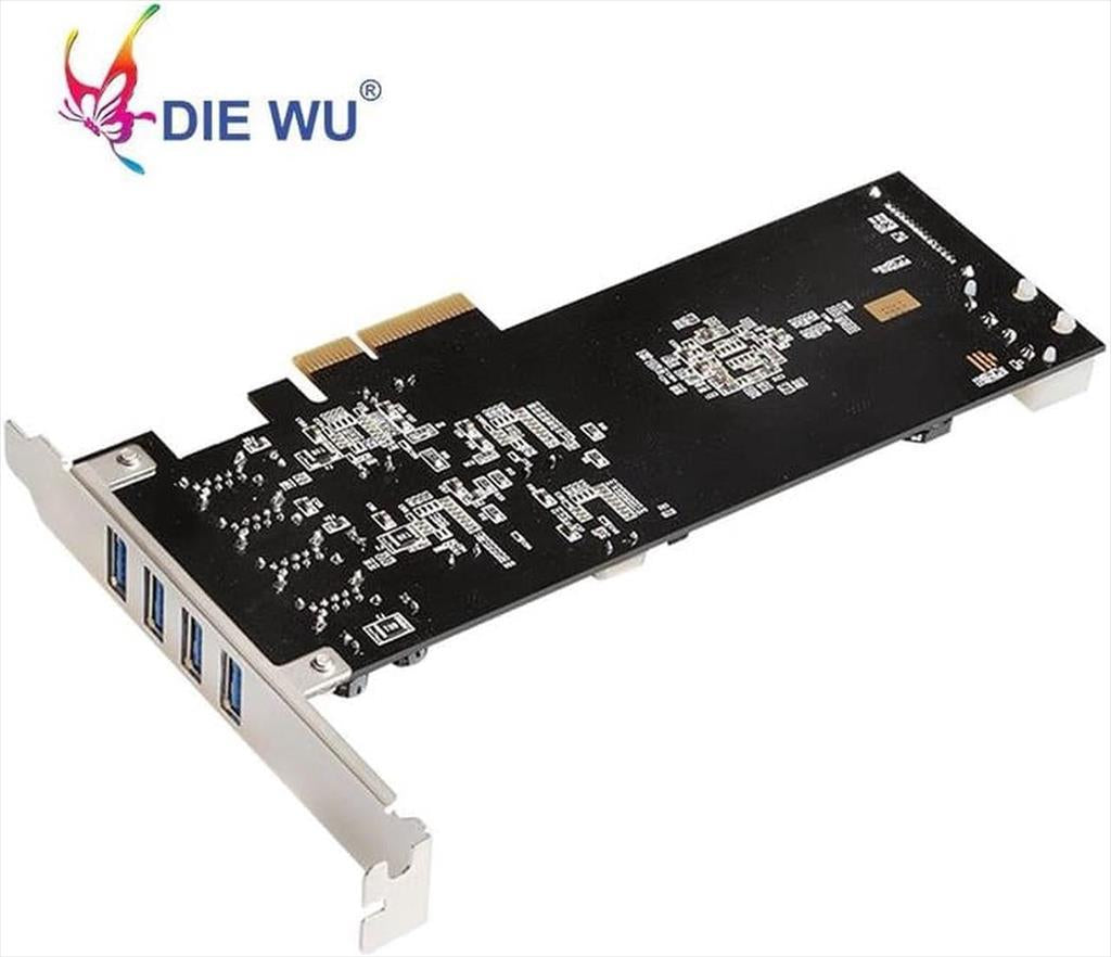 CONVERTOR PCI-E TO 4 X USB 3.0 DIEWU TXI058 Chipset:NEC, 20 GB/S (5GB on each port), LP