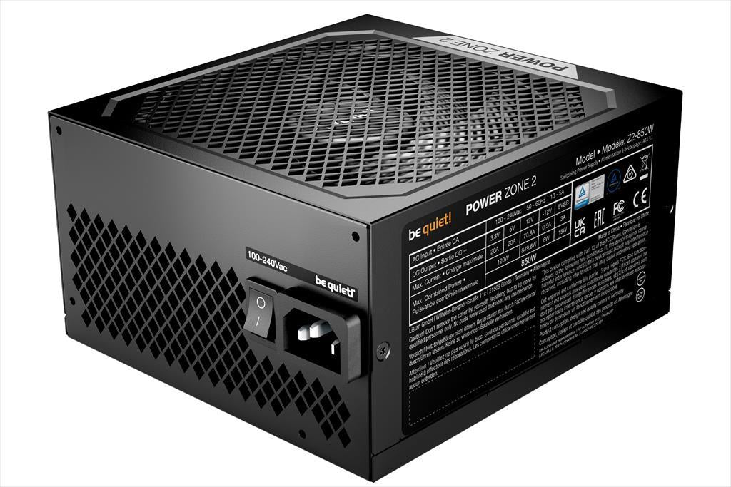 PSU 850W BE QUIET! POWER ZONE 2 80 Plus PLATINUM FULL MODULAR, w/ 90° angled 12V-2x6, BP007EU