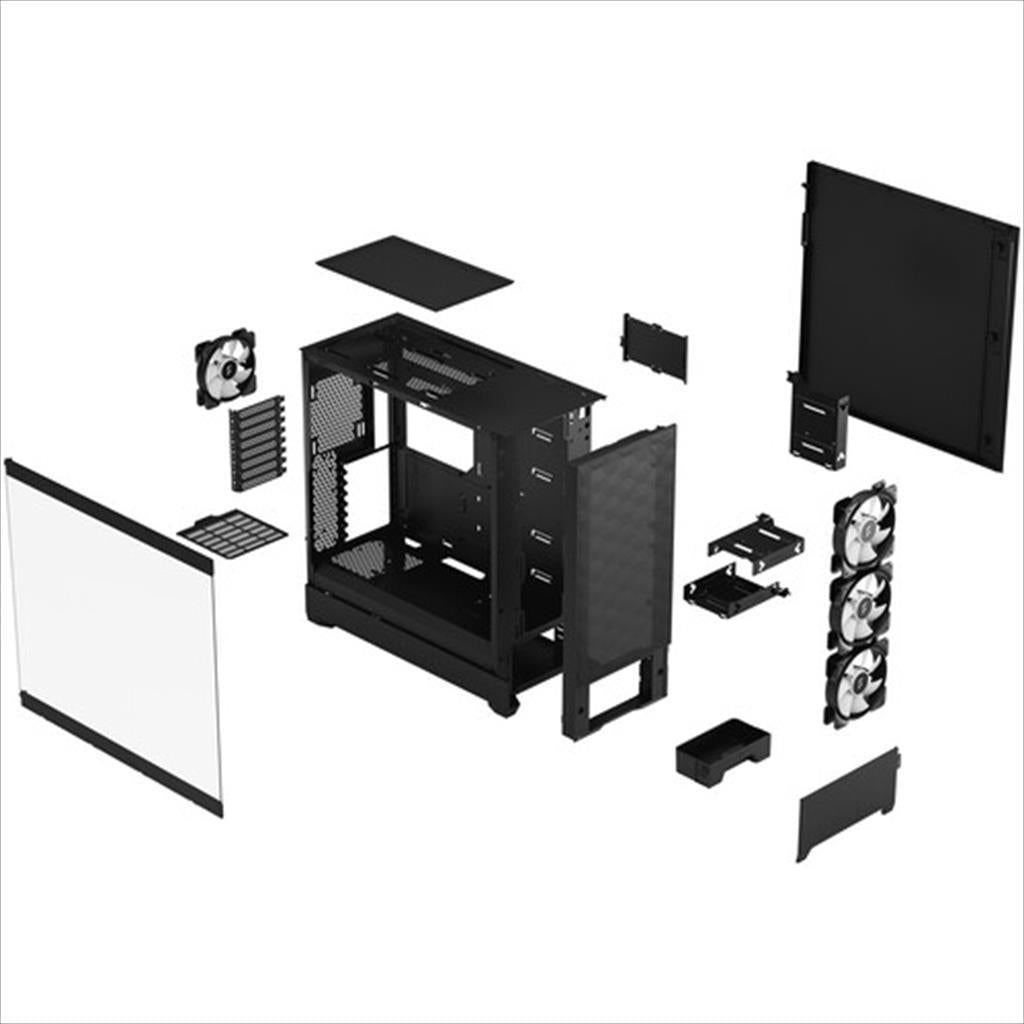CASE FRACTAL DESIGN E-ATX Mid-Tower Pop XL Air RGB Black, 4x120mm Aspect 12 RGB, w/WINDOW, Front Mesh, FD-C-POR1X-06