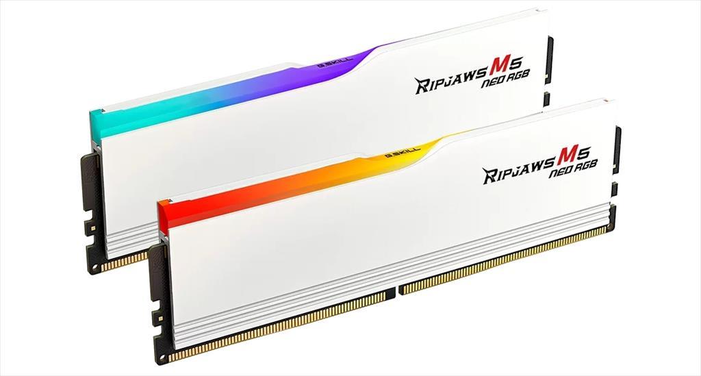 RAM DDR5 64GB(2x32GB) 6000MHz CL36 G.SKILL Ripjaws M5 NEO RGB Intel XMP/AMD EXPO White F5-6000J3636F32GX2-RM5NRW