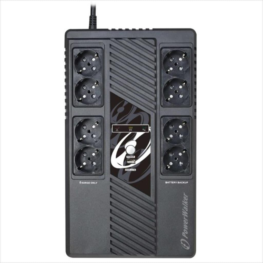 UPS 1000VA / 600W POWERWALKER VI 1000 MS, 8xSHUKO,AVR, USB, HID, RJ-11, RJ-45, 10121162