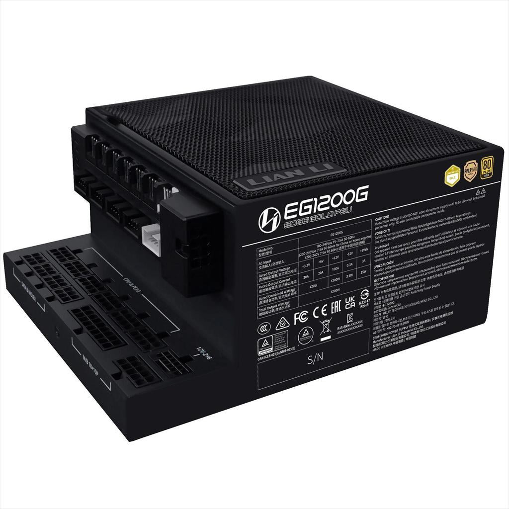 PSU 1200W LIAN LI EDGE GOLD EG1200G 80+ GOLD PCIe 5.1 (L-Shape, w/x4 USB 2.0 headers), FULL MODULAR Black