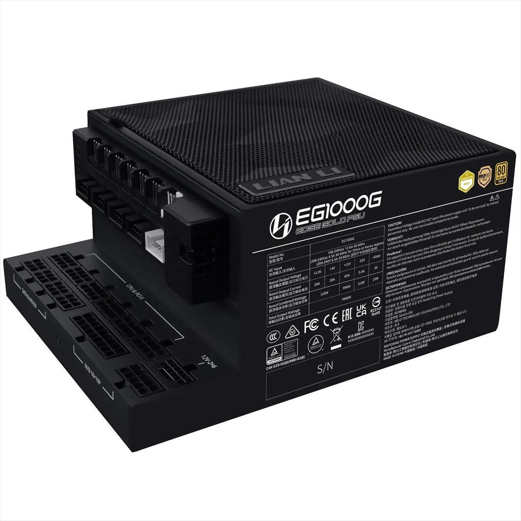 PSU 1000W LIAN LI EDGE GOLD EG1000G 80+ GOLD PCIe 5.1 (L-Shape, w/x4 USB 2.0 headers), FULL MODULAR Black