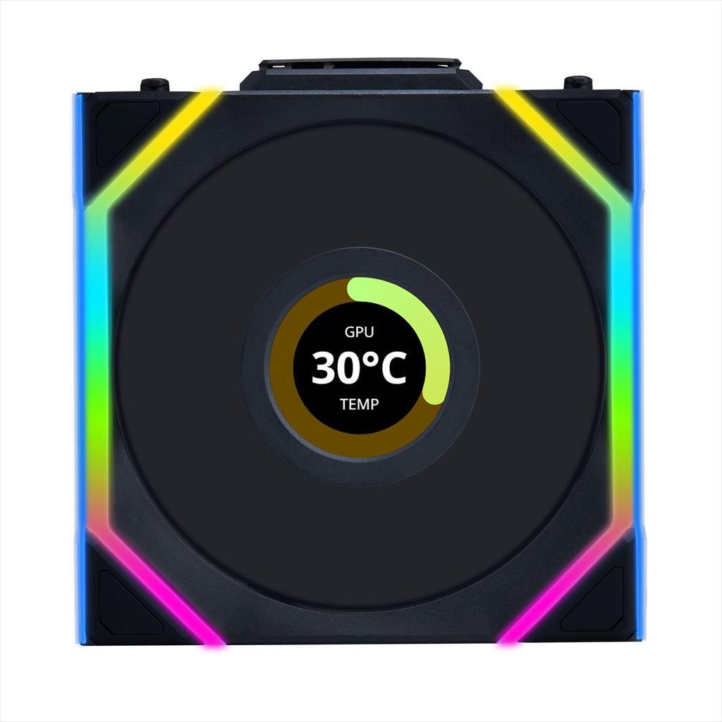 COOLERS CASE FAN 3x120mm LIAN LI UNI FAN SL w/ L-Wireless controller, LCD 120 A-RGB PWM, Black, 12SLLCD1W3B