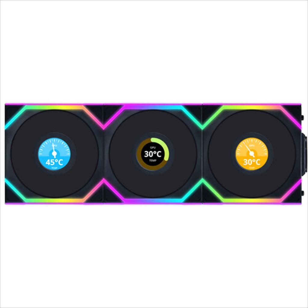 COOLERS CASE FAN 3x120mm LIAN LI UNI FAN SL w/ L-Wireless controller, LCD 120 Reverse Blade A-RGB PWM, Black, 12RSLLCD1W3B
