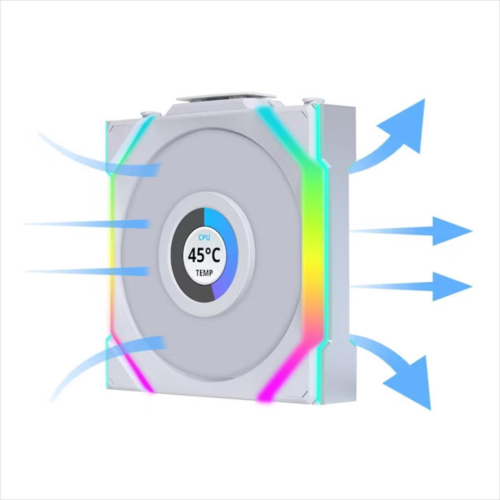 COOLERS CASE FAN 120mm LIAN LI UNI FAN SL Wireless LCD 120 A-RGB PWM, White, 12SLLCD1W1W