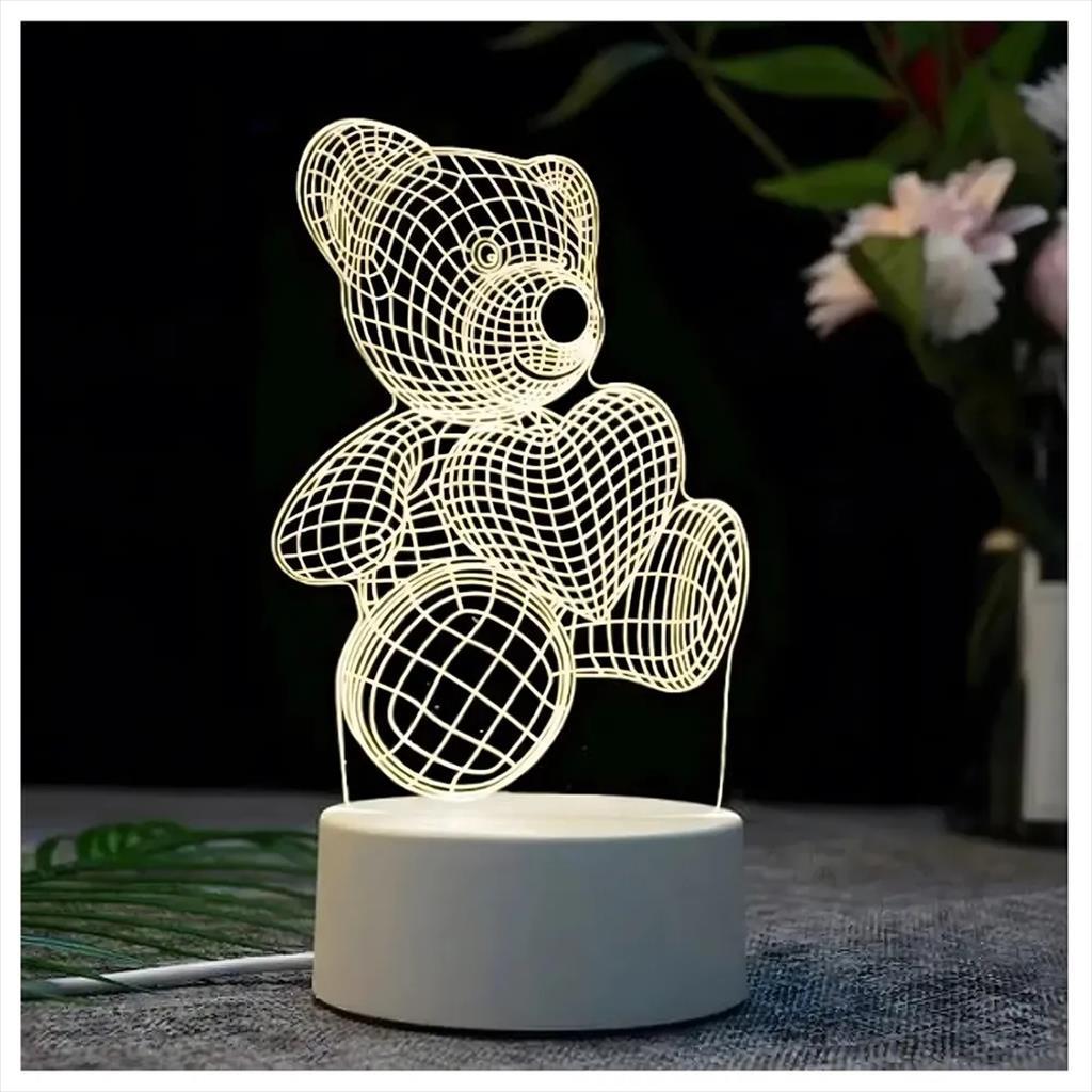 GAME FIGURINE TEDDY BEAR HEART 3D EXTRALINK NIGHT LAMP