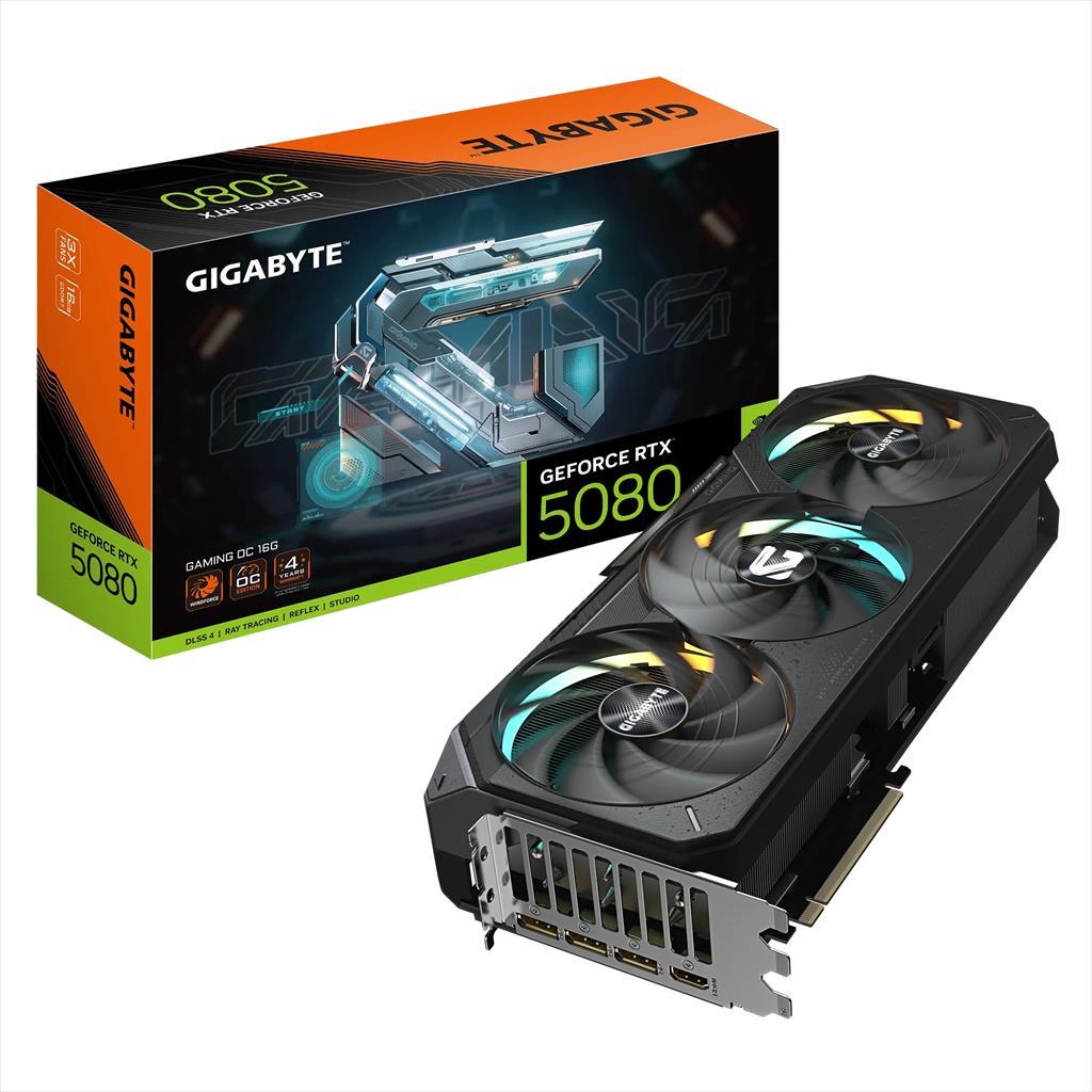 VGA GIGABYTE RTX 5080 GAMING OC 16GB GDDR7, HDMI ,3xDP, GV-N5080GAMING OC-16GD