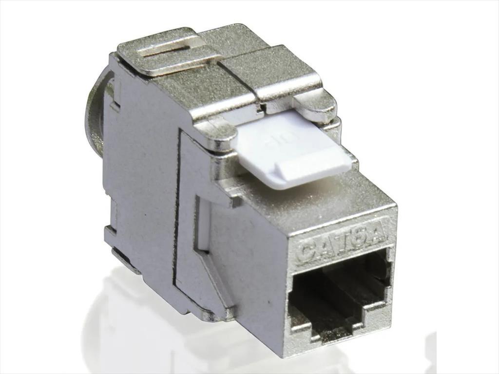 NET MODULCat6A STP keystone jack, tool-free, silver Secompm 26.99.0366-40
