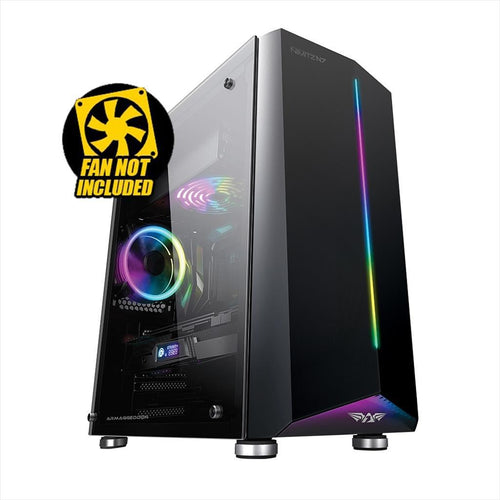 CASE ARMAGGEDDON ATX mid-Tower NIMITZ N7 BLACK, w/WINDOW, RGB FRONT PANEL