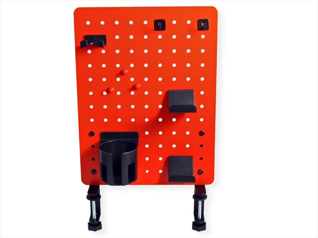 GAMING DESK CLAMP MOUNT PEGBOARD, (3x Pin Magnet, 1x Cup Holder, 2x Hook, 2x Gaming Controller Hook, 1x Headphone Hook), RED, 17.99.0099-4