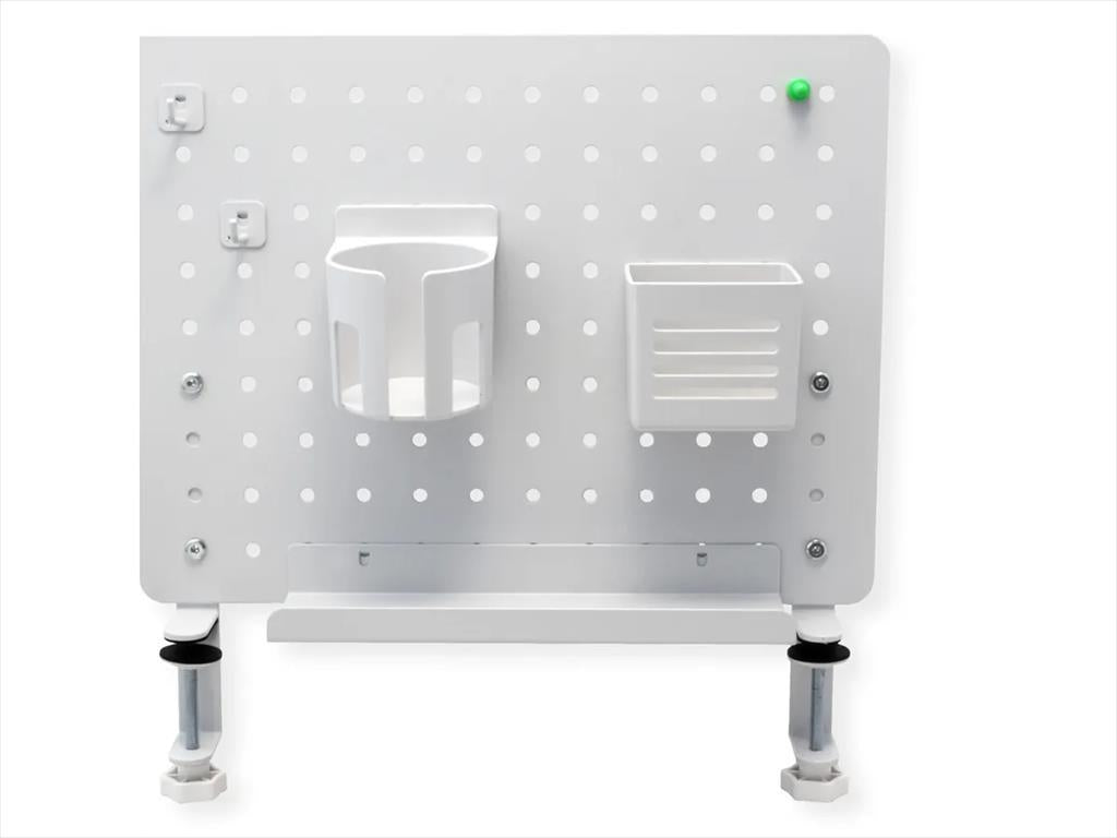 GAMING DESK CLAMP MOUNT PEGBOARD, (3x Pin Magnet, 1x Cup Holder, 2x Hook, 2x Gaming Controller Hook, 1x Headphone Hook), WHITE, 17.99.0098-4