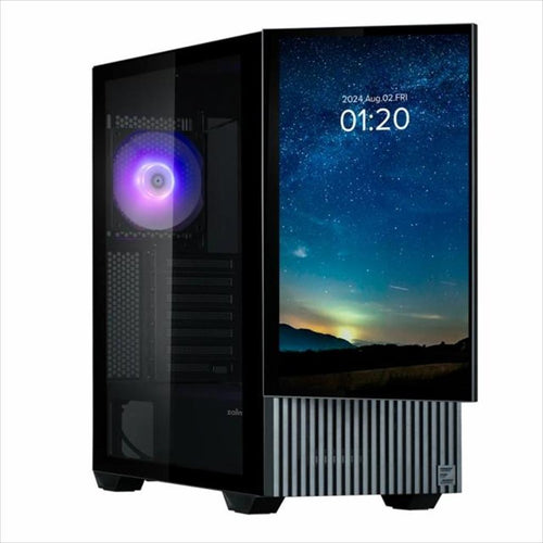 CASE ATX ZALMAN Z10 DS w/Display 15,6" FHD front panel w/WINDOW TG, 1x120mm ARGB fan, 2x120mm, Type-C