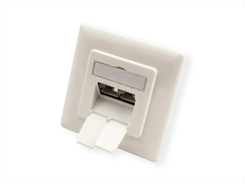 NET MOUNT WALL JECK Cat6A STP, 2 port  Secomp