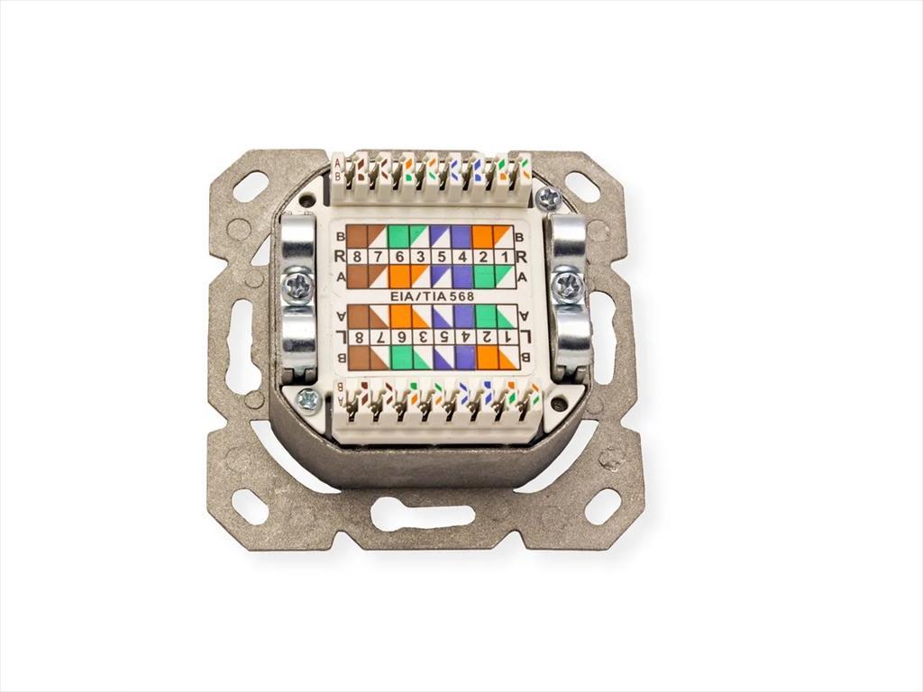 NET MOUNT WALL JECK Cat6A STP, 2 port  Secomp