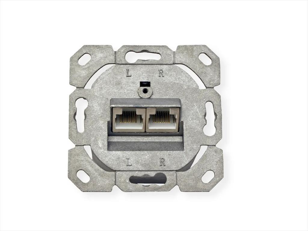 NET MOUNT WALL JECK Cat6A STP, 2 port  Secomp