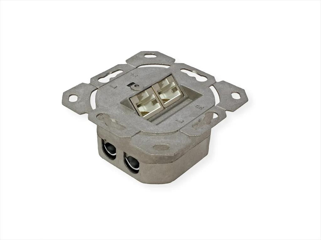NET MOUNT WALL JECK Cat6A STP, 2 port  Secomp