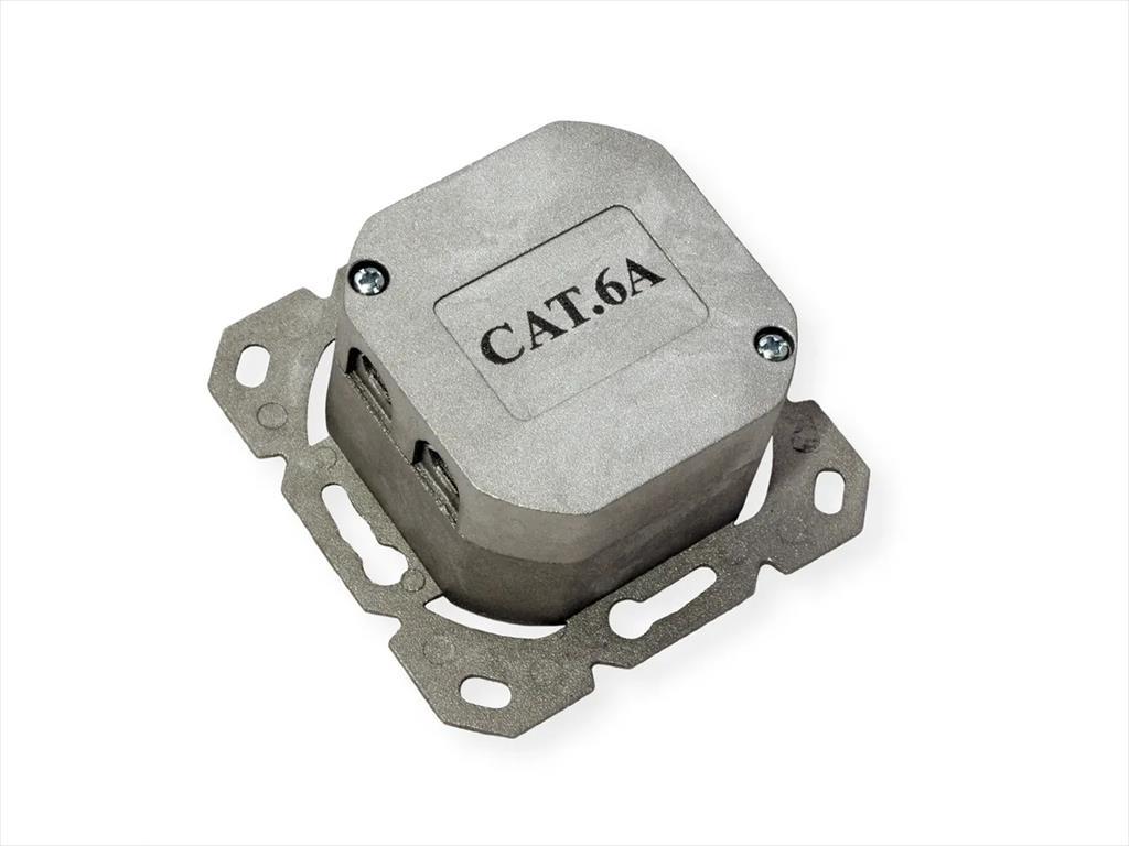 NET MOUNT WALL JECK Cat6A STP, 2 port  Secomp