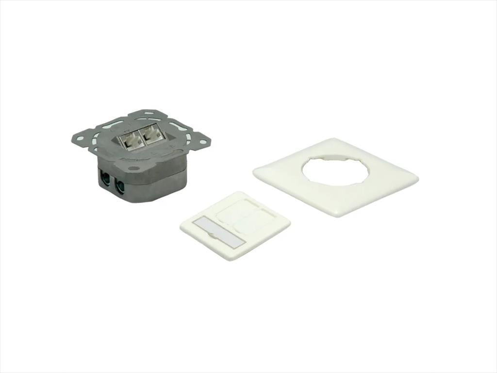 NET MOUNT WALL JECK Cat6A STP, 2 port  Secomp